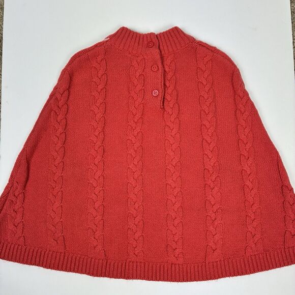 Janie and Jack Poncho Sweater Girls Ribbed Cable Knit Sz 2T Outerwear Holiday - Picture 5 of 7